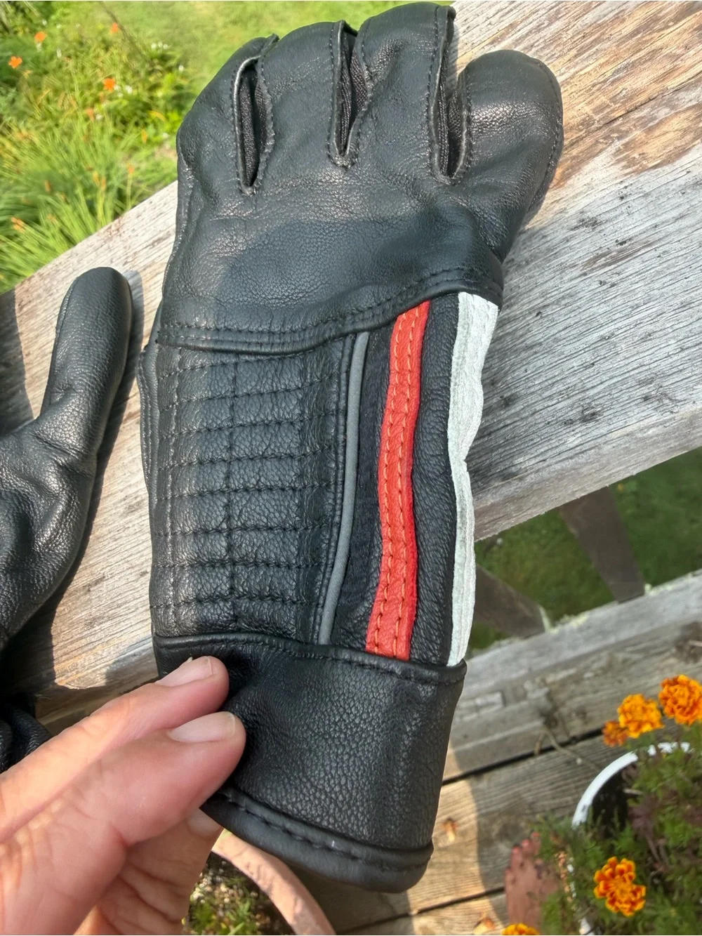 Harley-Davidson Genuine Goatskin Leather Motorcycle Riding Gloves Black M
